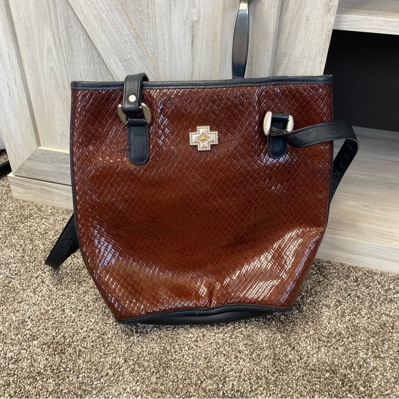 Zippo Leather Handled Tote Shoulder Bag Made in USA - Picture 7 of 15